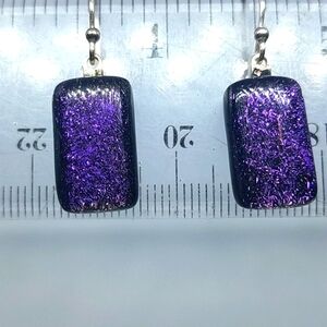 Purple Dichroic Glass Artisan-made earrings